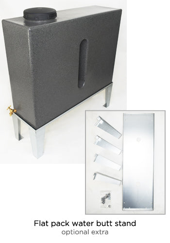 250 Litre Slimline Water Butt in Millstone - Double Outlet